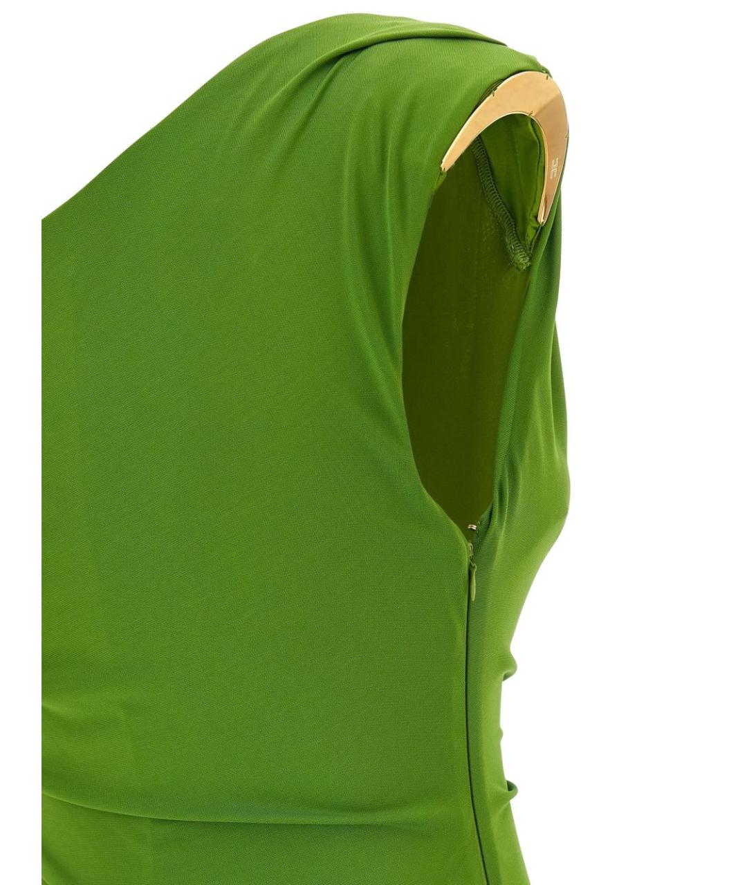 ELISABETTA FRANCHI Зеленые вискозное вечернее платье, фото 2