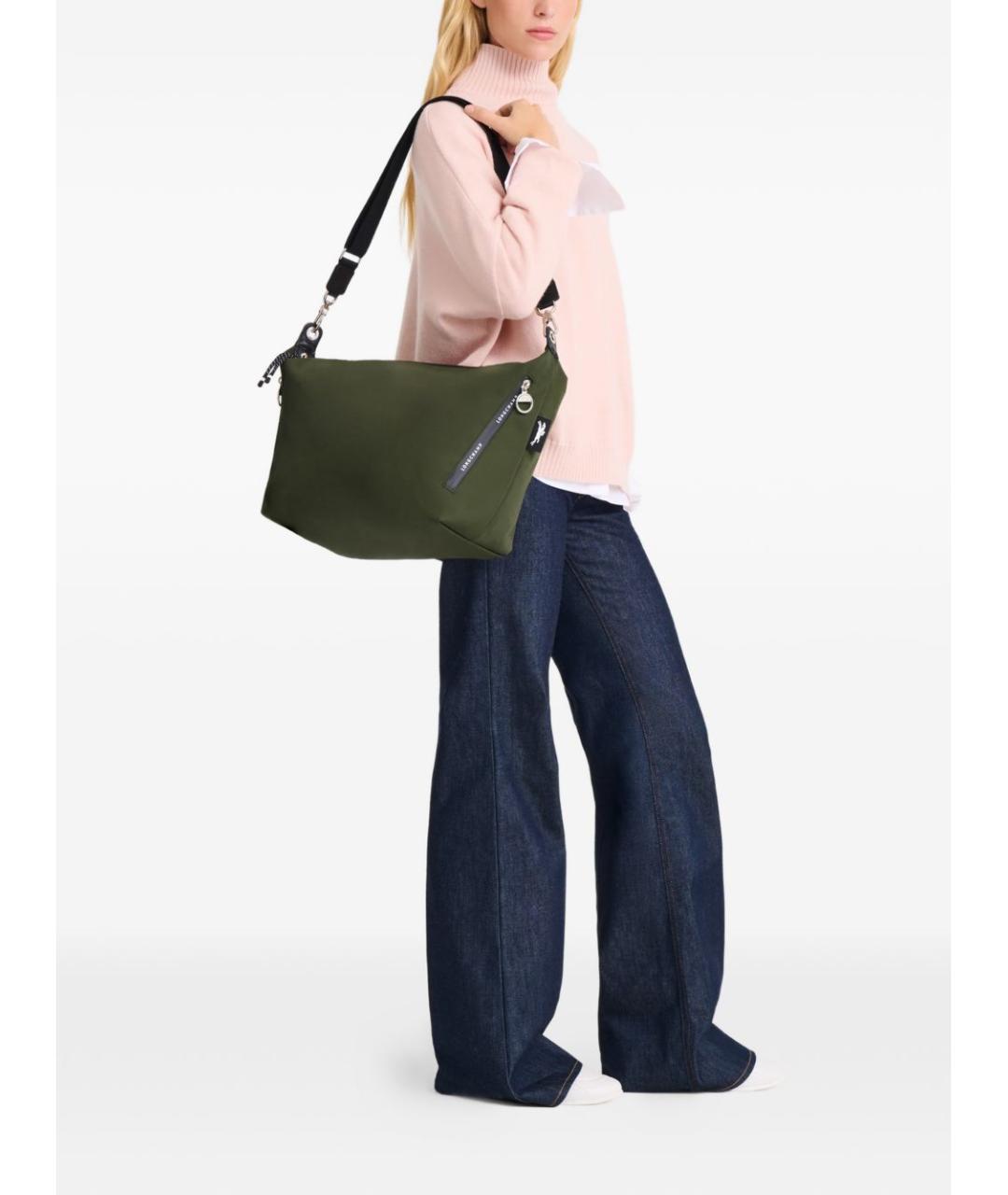 LONGCHAMP Зеленая синтетическая сумка через плечо, фото 2