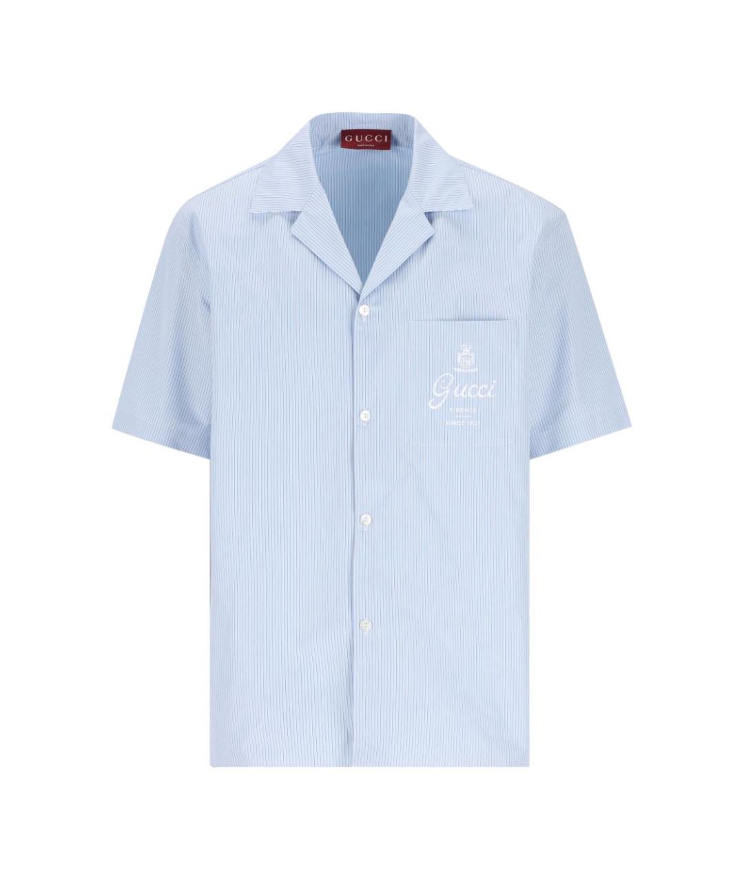 GUCCI Голубая хлопковая кэжуал рубашка, фото 1