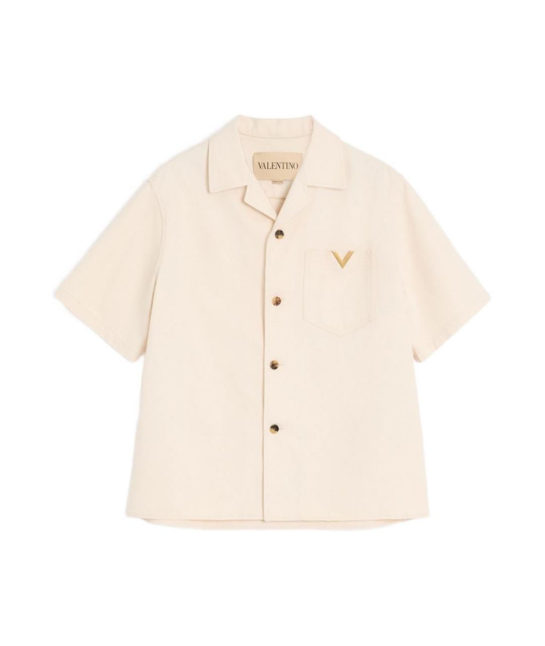 VALENTINO Бежевая хлопковая кэжуал рубашка, фото 1