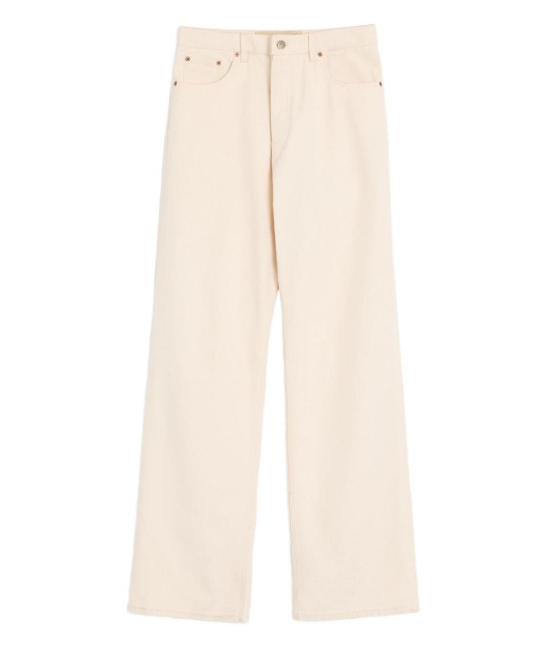 VALENTINO Бежевые хлопковые прямые джинсы, фото 1
