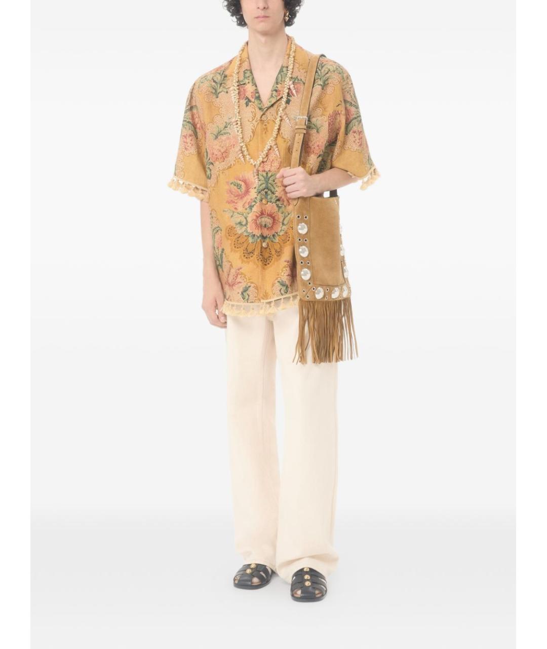 VALENTINO Бежевые хлопковые прямые джинсы, фото 6