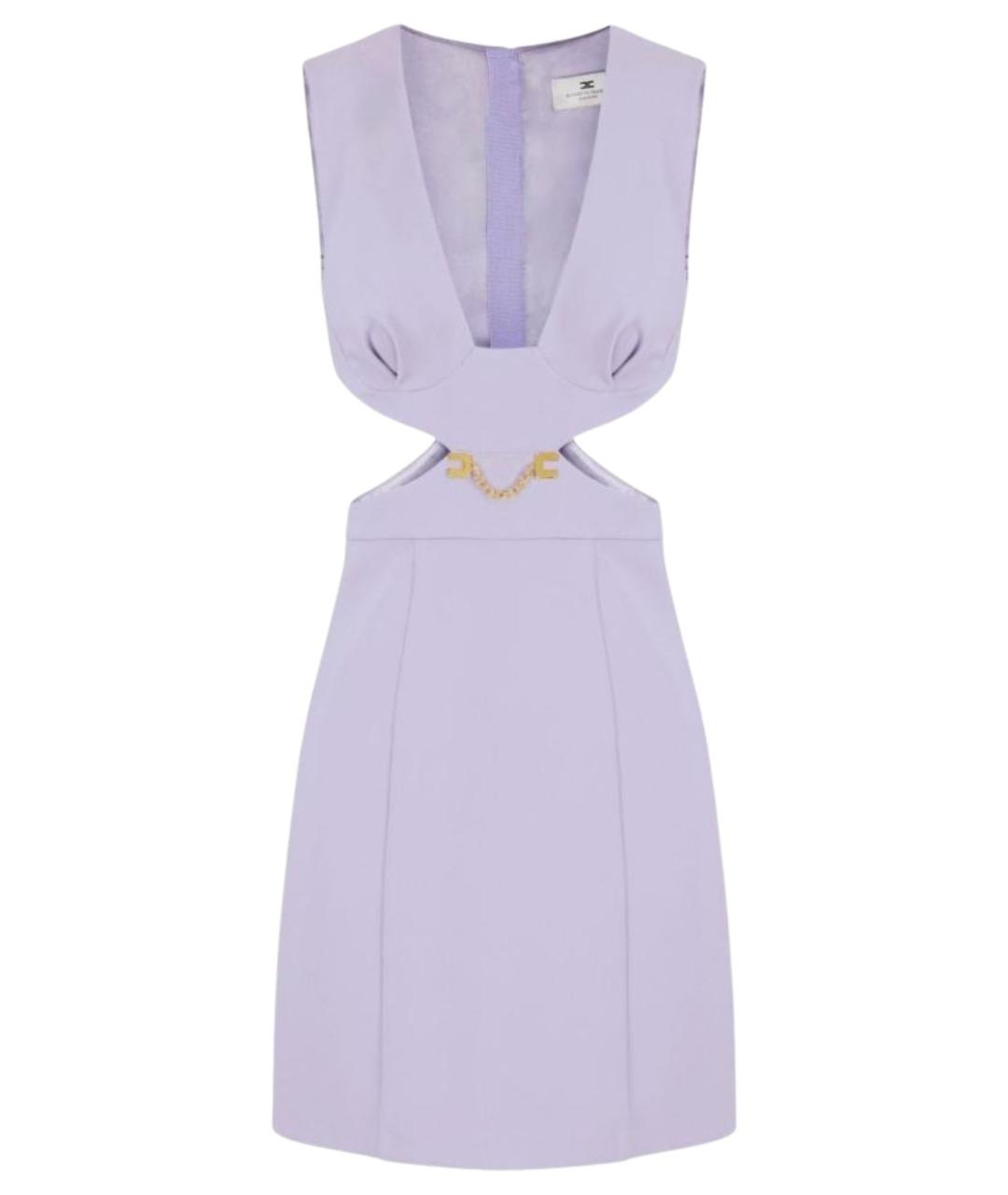 ELISABETTA FRANCHI Фиолетовое полиэстеровое коктейльное платье, фото 1