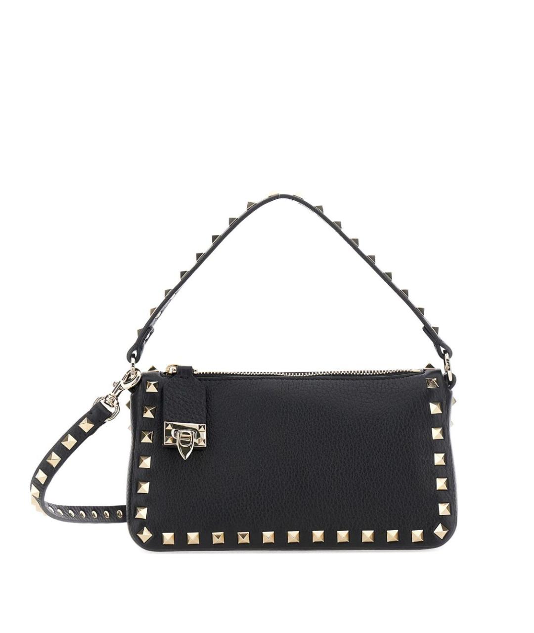 VALENTINO Черная кожаная сумка через плечо, фото 1