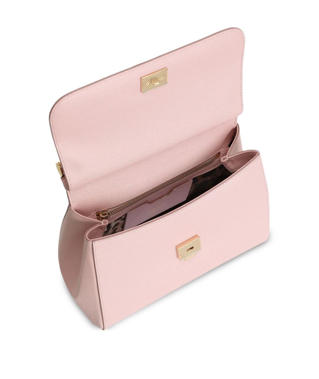 DOLCE&GABBANA Розовая кожаная сумка тоут, фото 4