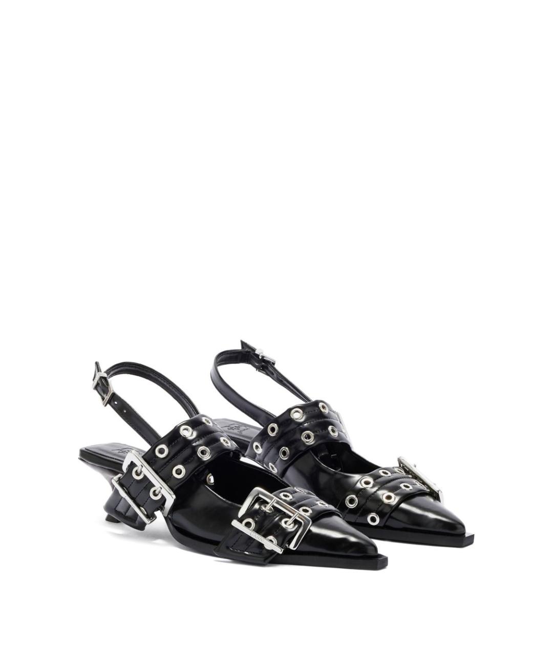 GANNI Черные кожаные туфли, фото 3