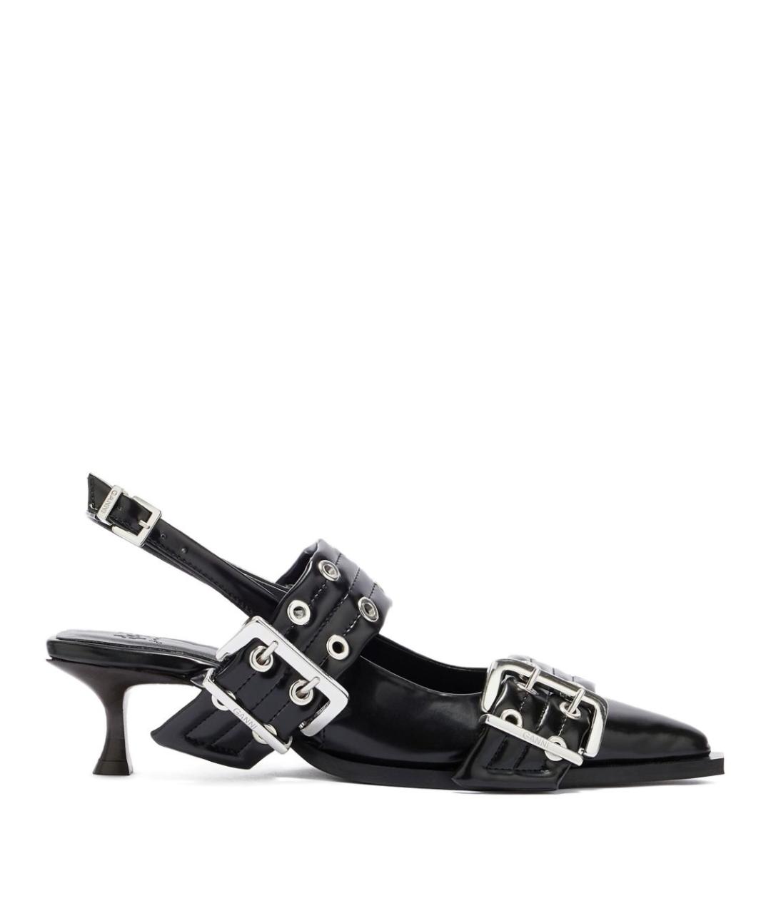 GANNI Черные кожаные туфли, фото 1