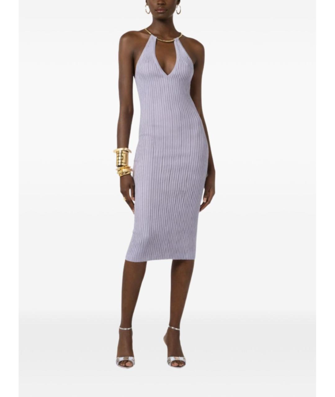 ELISABETTA FRANCHI Фиолетовое вискозное платье, фото 2