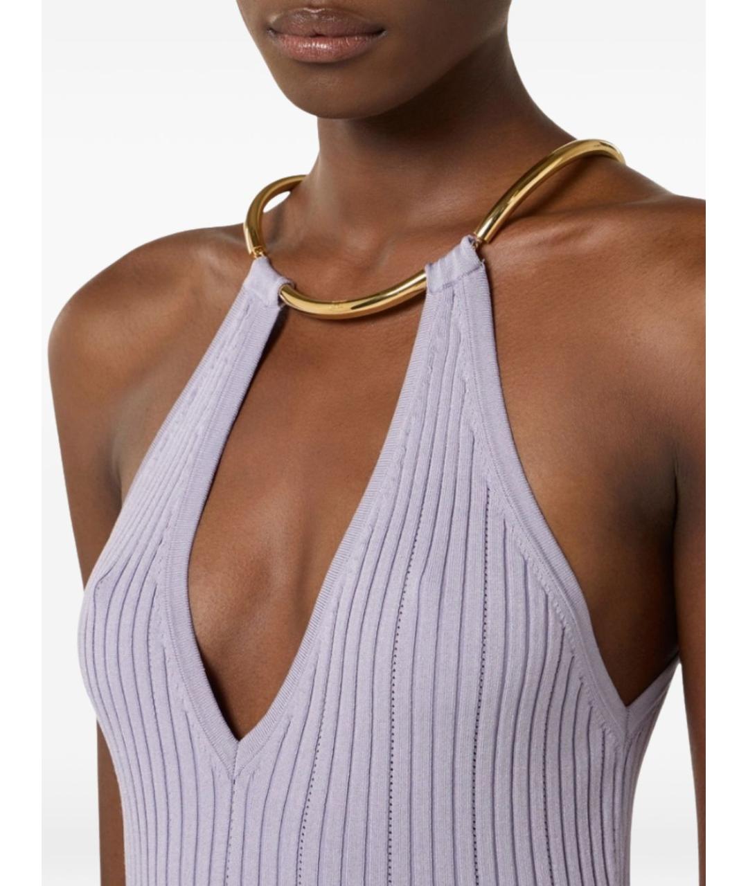 ELISABETTA FRANCHI Фиолетовое вискозное платье, фото 3