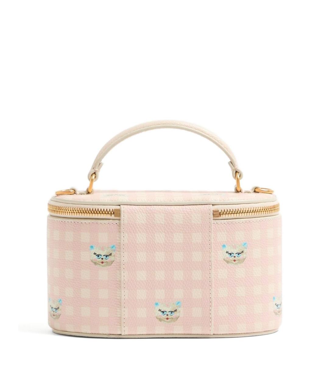 VALENTINO Розовая кожаная сумка через плечо, фото 3