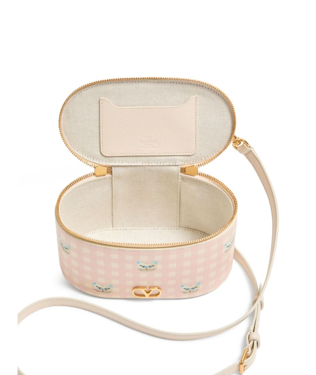 VALENTINO Розовая кожаная сумка через плечо, фото 4