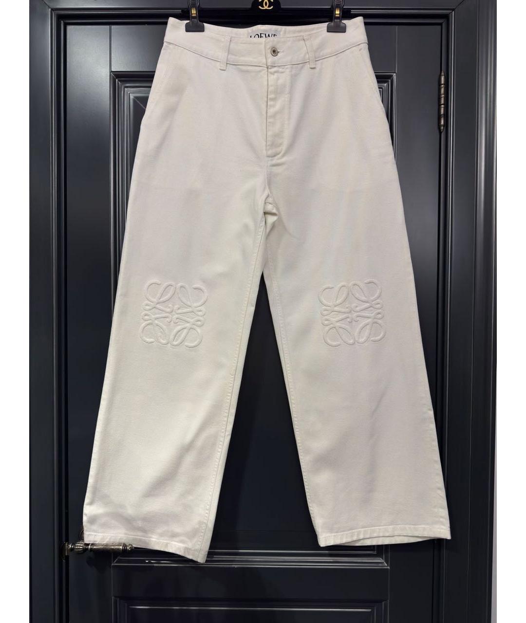 LOEWE Белые хлопковые прямые джинсы, фото 5