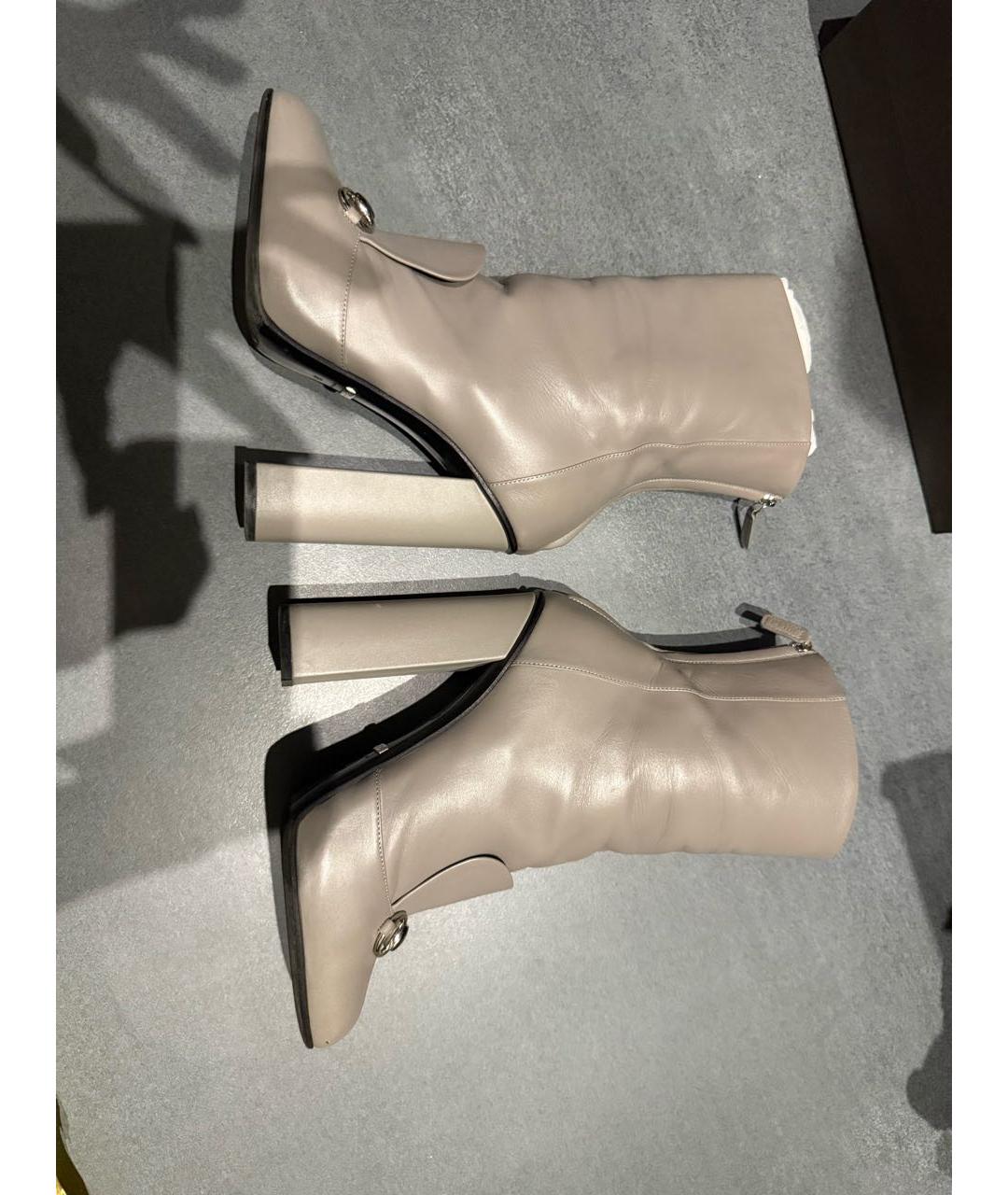 GUCCI Серые кожаные ботильоны, фото 5