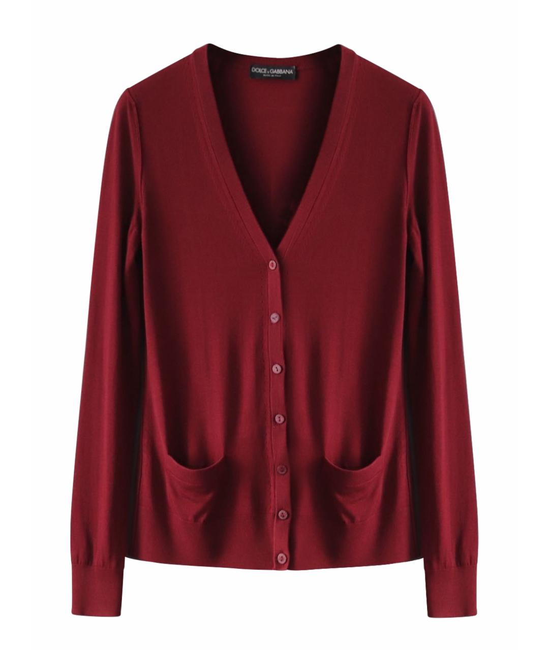 DOLCE&GABBANA Бордовый шерстяной кардиган, фото 1
