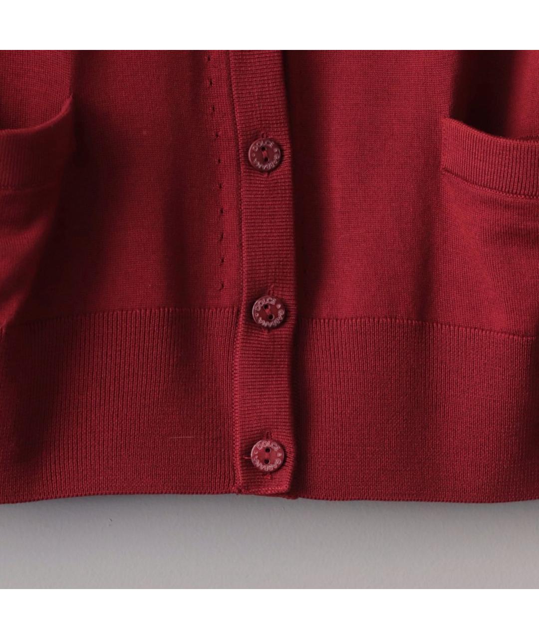 DOLCE&GABBANA Бордовый шерстяной кардиган, фото 5