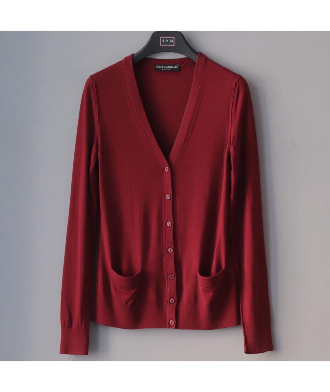 DOLCE&GABBANA Бордовый шерстяной кардиган, фото 7