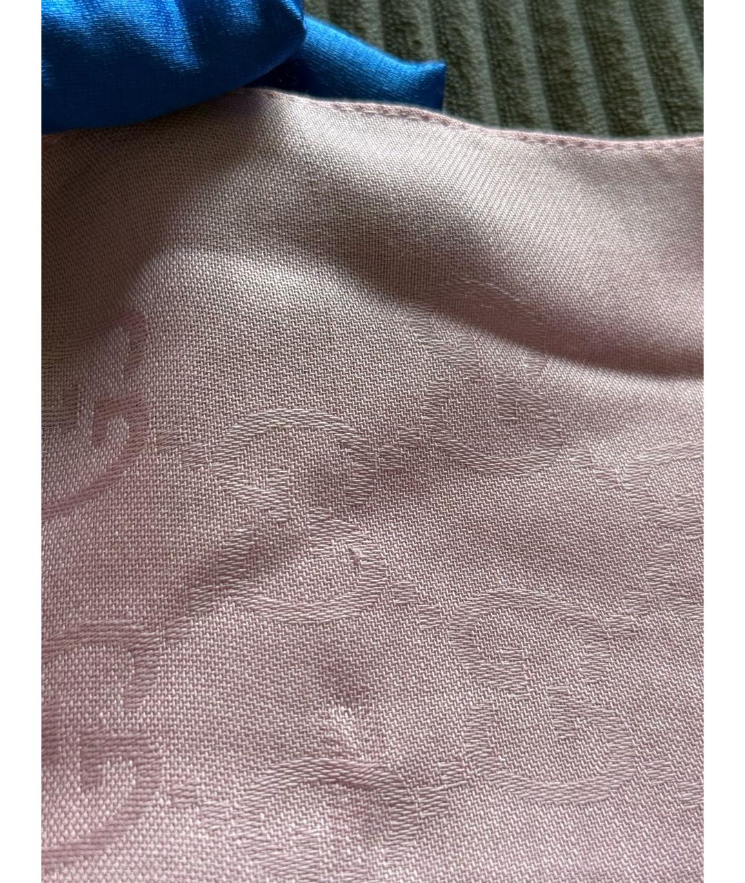 GUCCI Розовый шерстяной шарф, фото 4