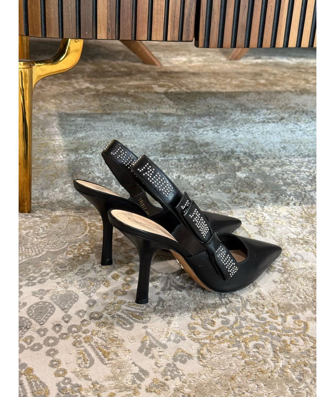 CHRISTIAN DIOR Черные кожаные туфли, фото 3