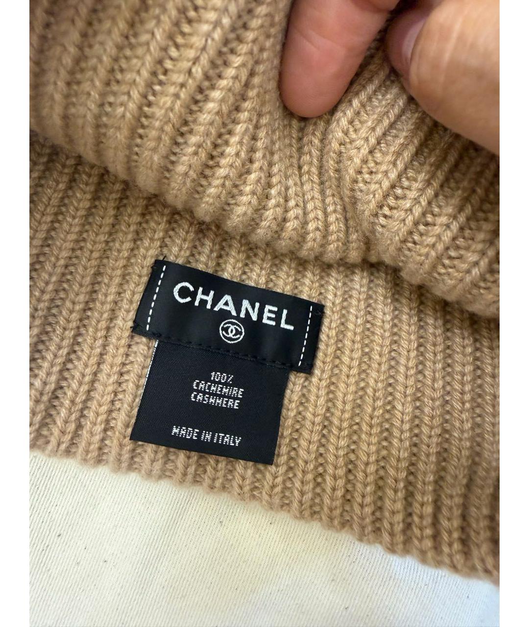 CHANEL Бежевая кашемировая шапка, фото 2