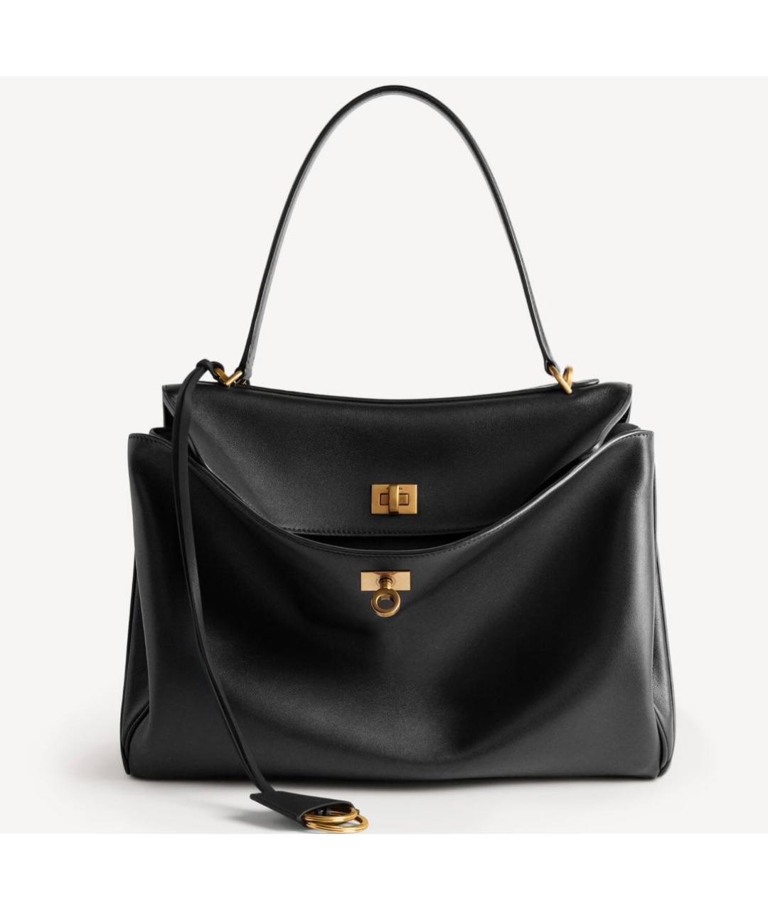 BALENCIAGA Черная кожаная сумка с короткими ручками, фото 3