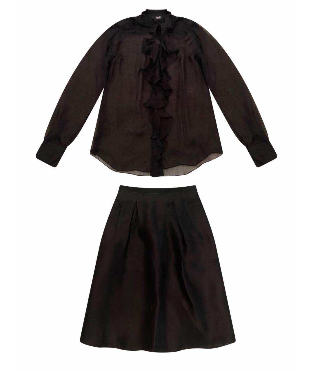 DOLCE&GABBANA Черный шелковый костюм с юбками, фото 1