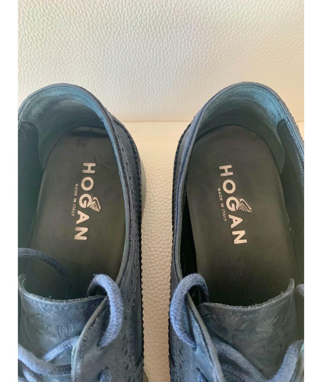 HOGAN Темно-синие нубуковые туфли, фото 6