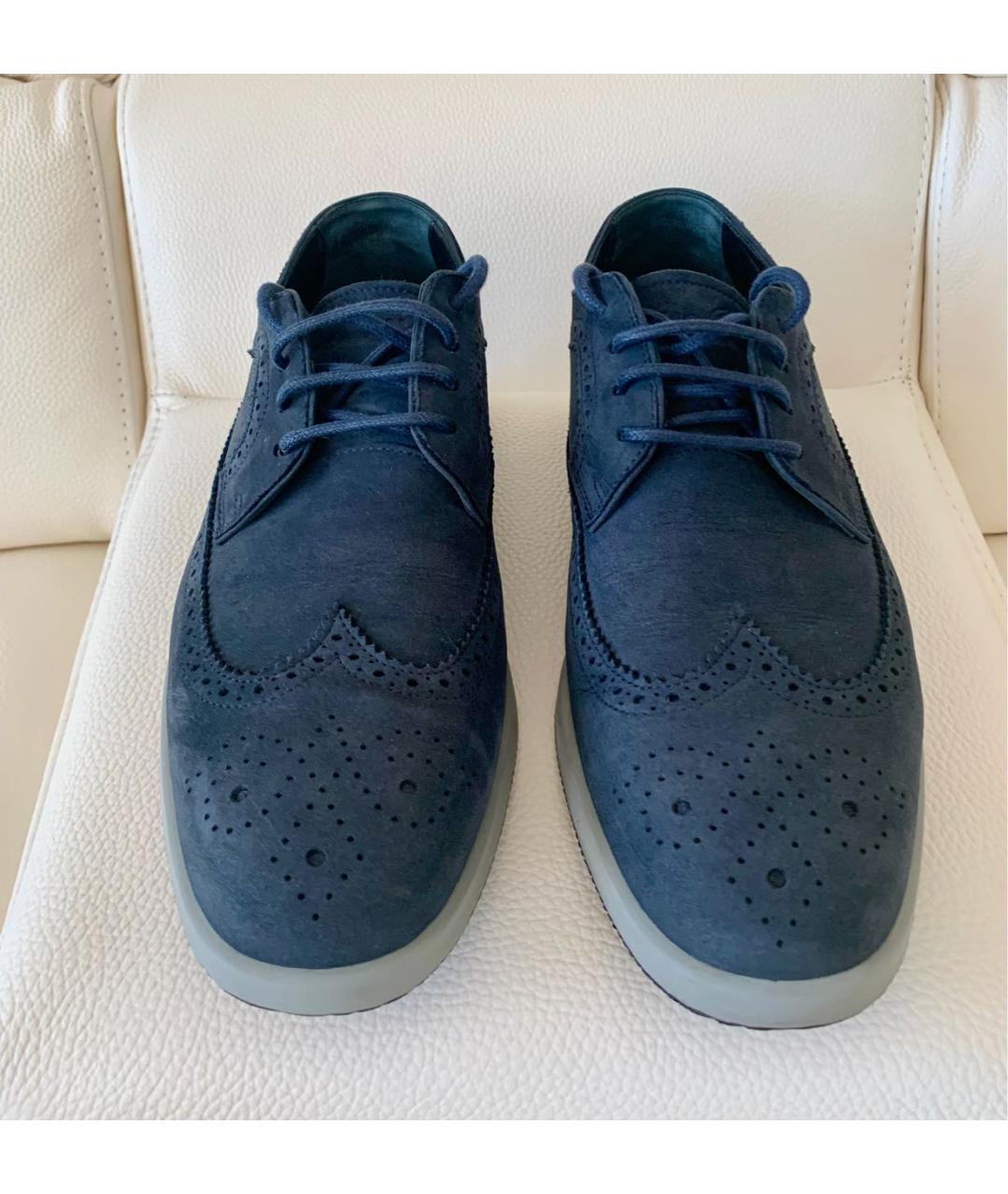 HOGAN Темно-синие нубуковые туфли, фото 2