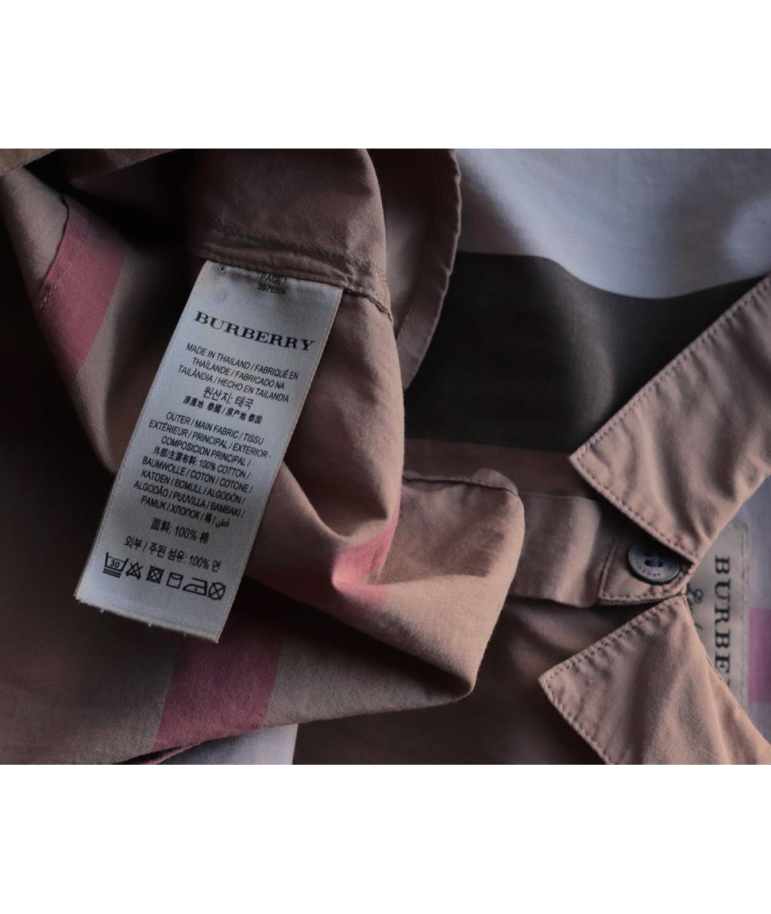 BURBERRY Бежевая хлопковая рубашка, фото 7