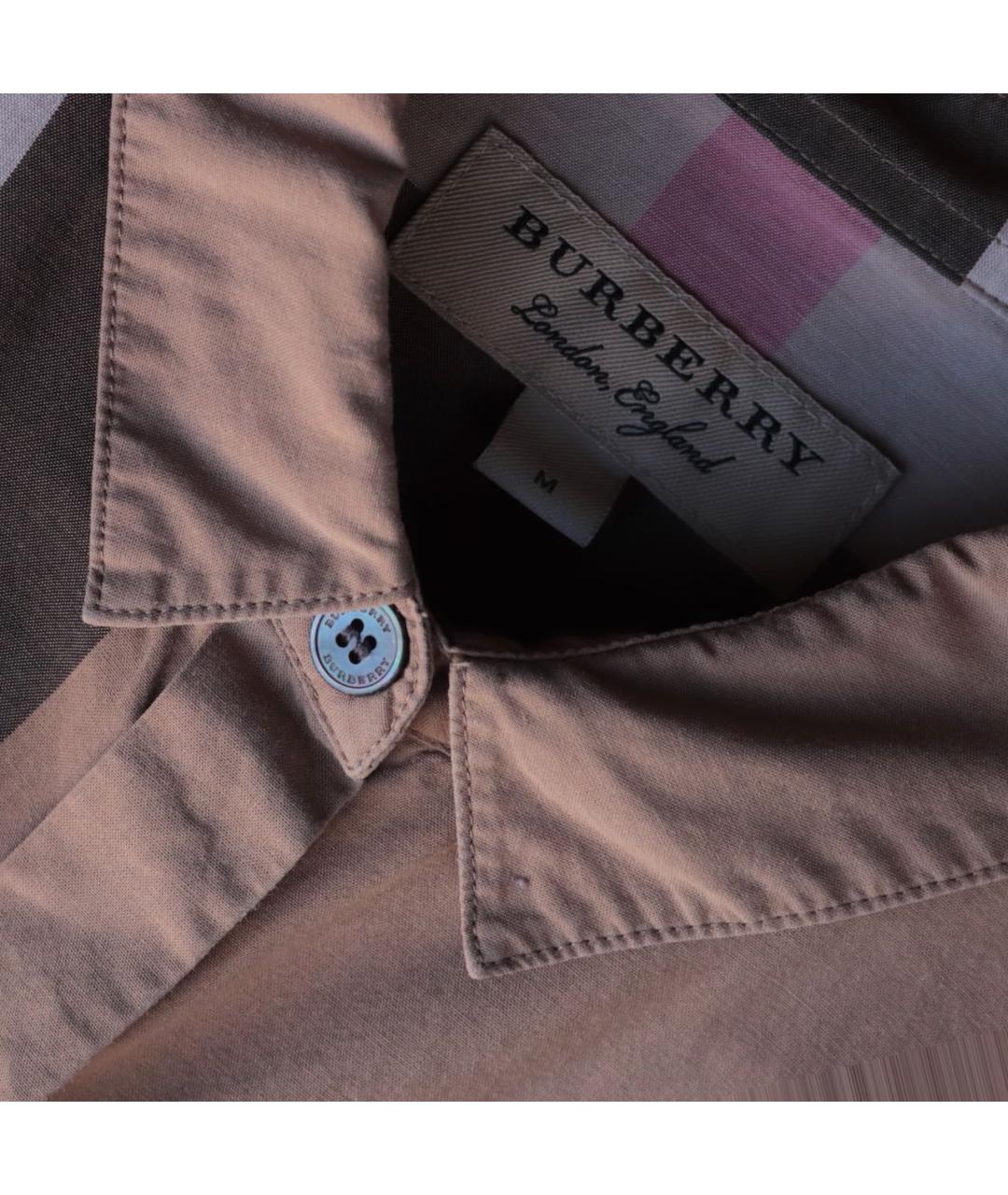 BURBERRY Бежевая хлопковая рубашка, фото 4