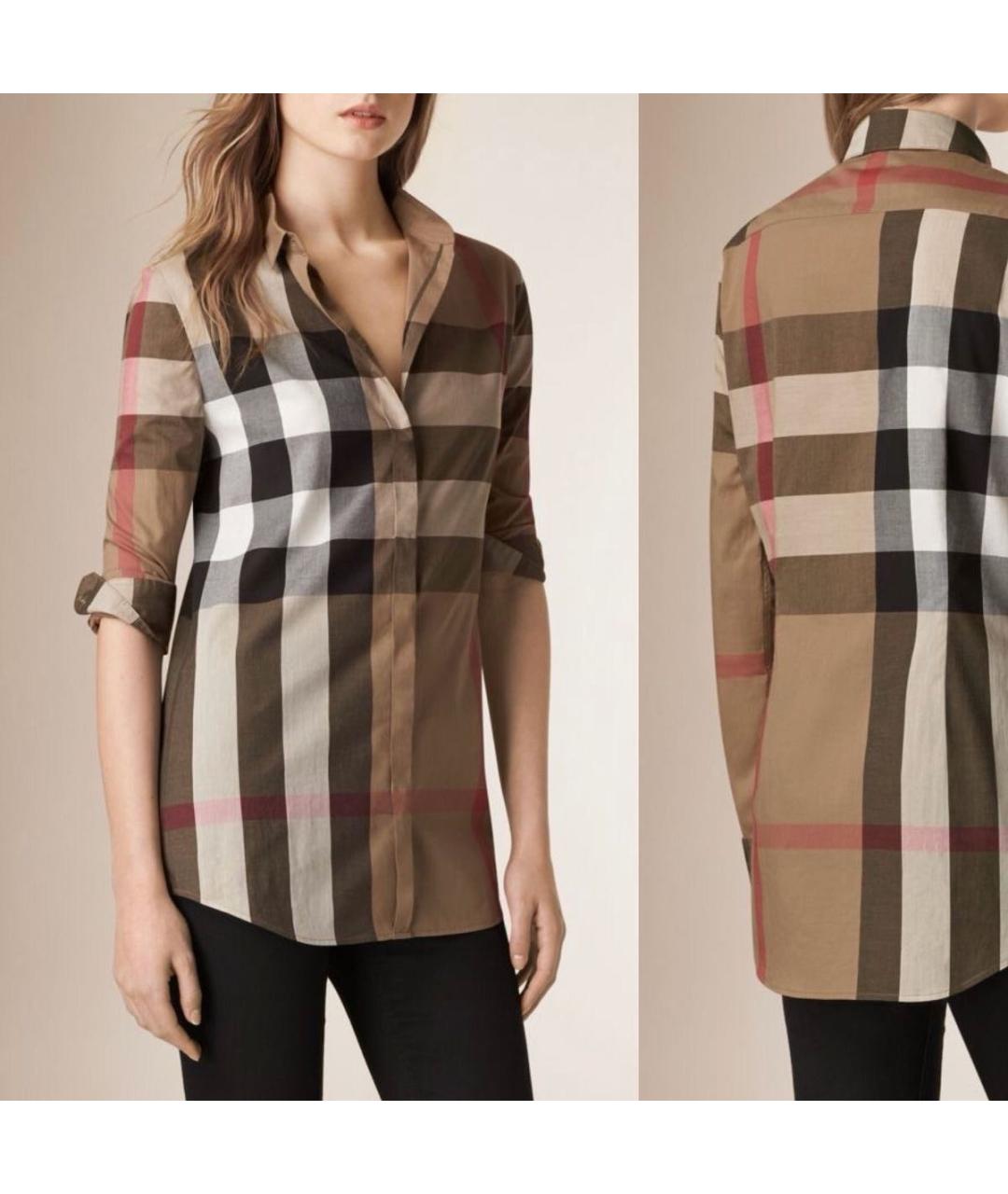 BURBERRY Бежевая хлопковая рубашка, фото 8