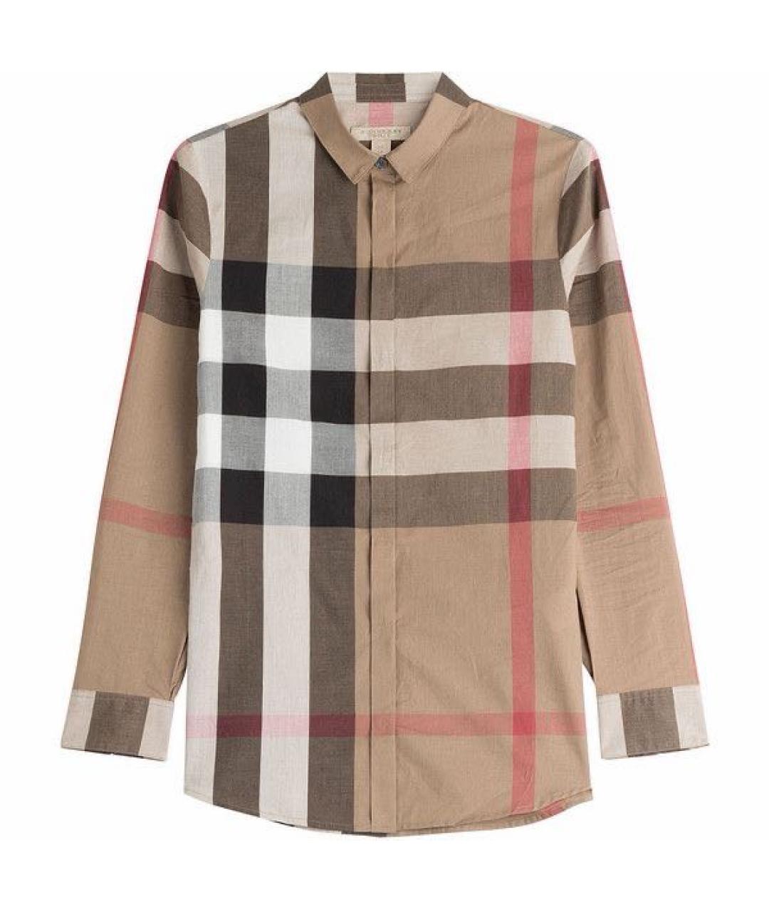 BURBERRY Бежевая хлопковая рубашка, фото 9