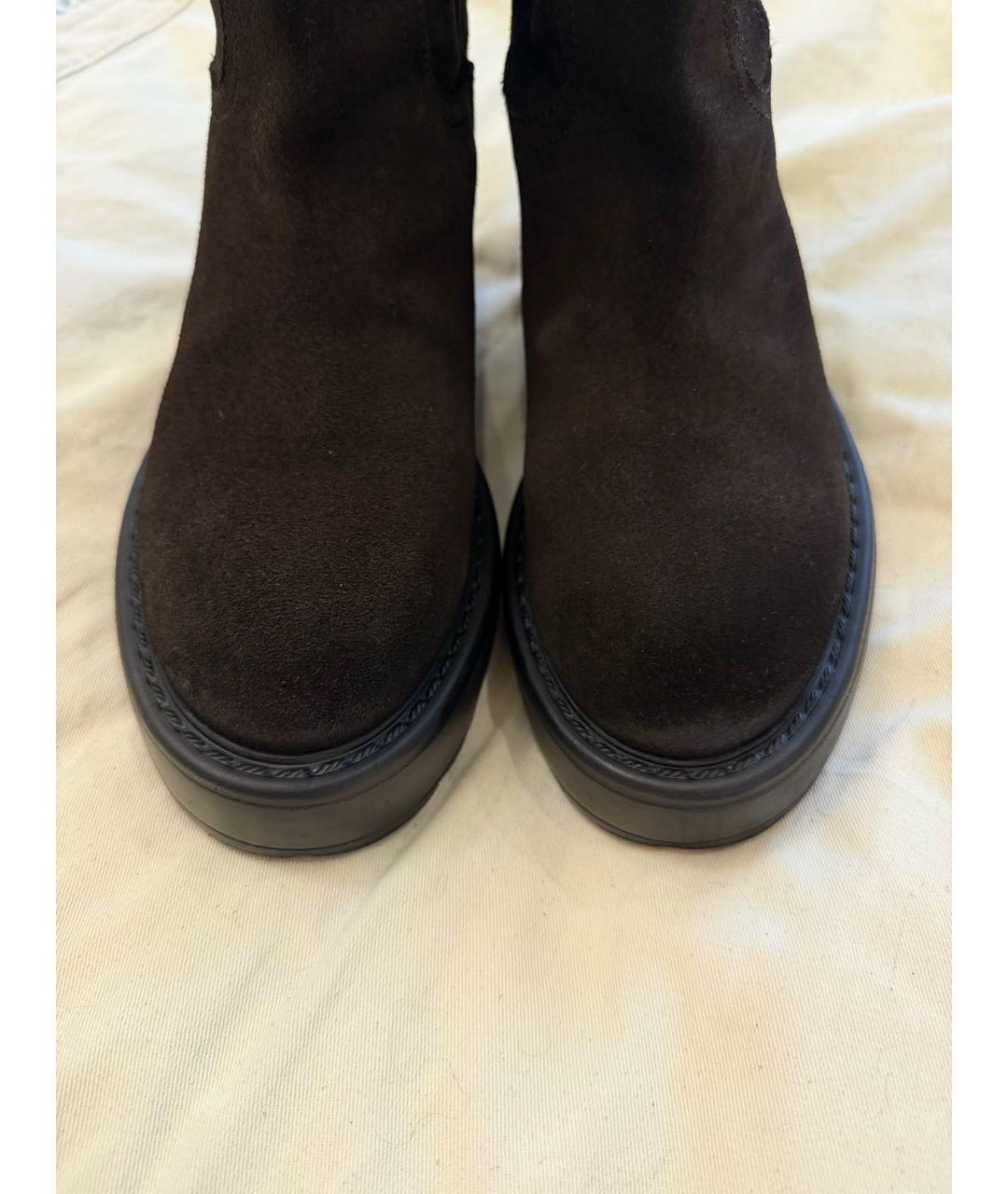 MIU MIU Коричневые замшевые сапоги, фото 2