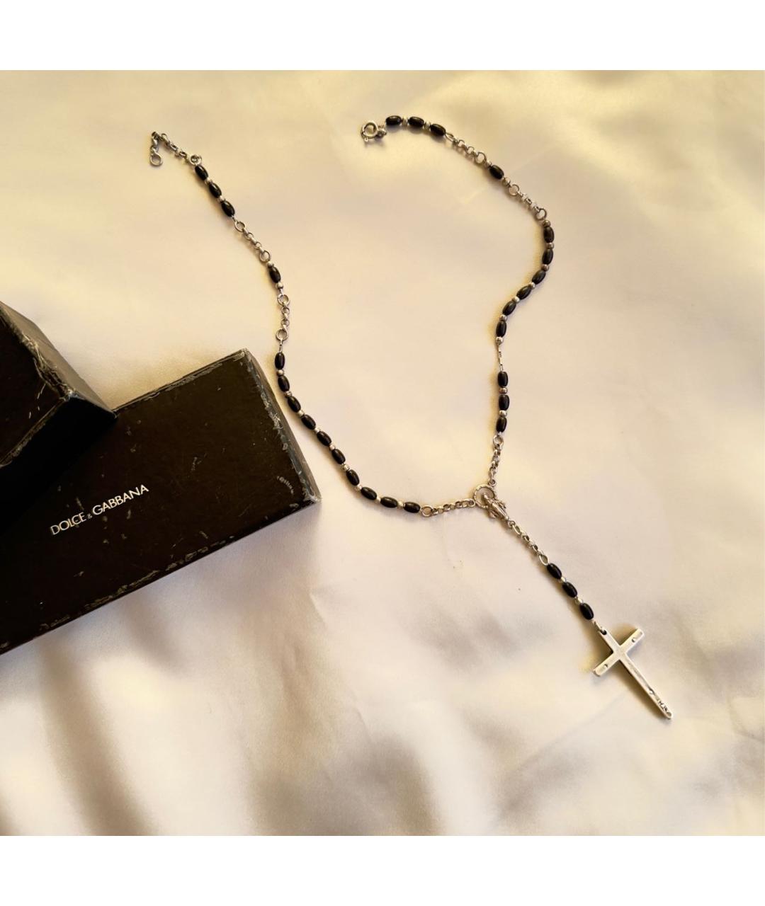 DOLCE&GABBANA Черное серебряное колье, фото 5