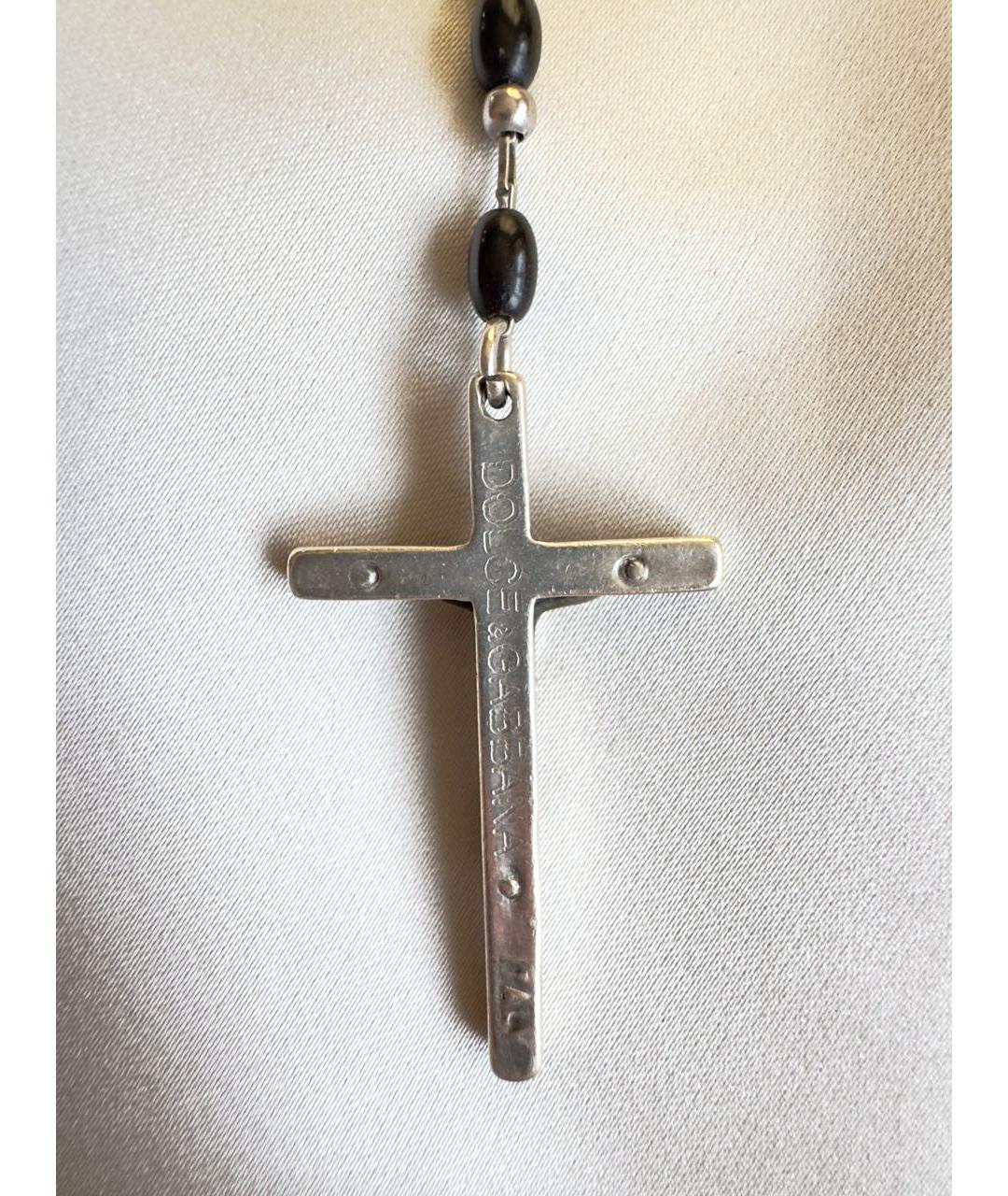 DOLCE&GABBANA Черное серебряное колье, фото 6