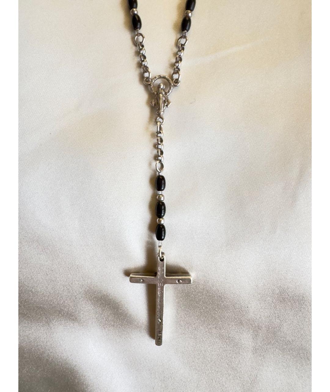 DOLCE&GABBANA Черное серебряное колье, фото 3