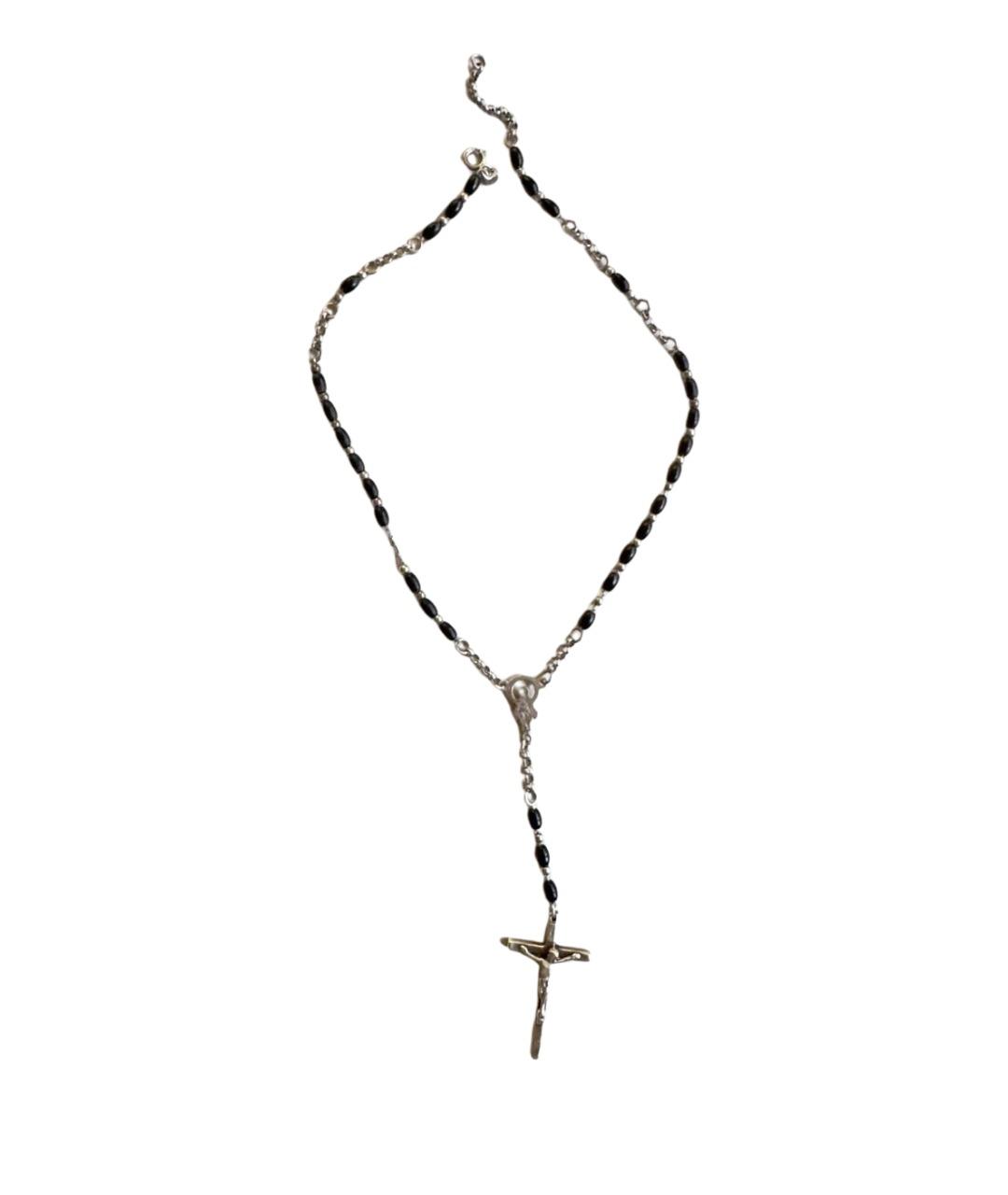 DOLCE&GABBANA Черное серебряное колье, фото 1