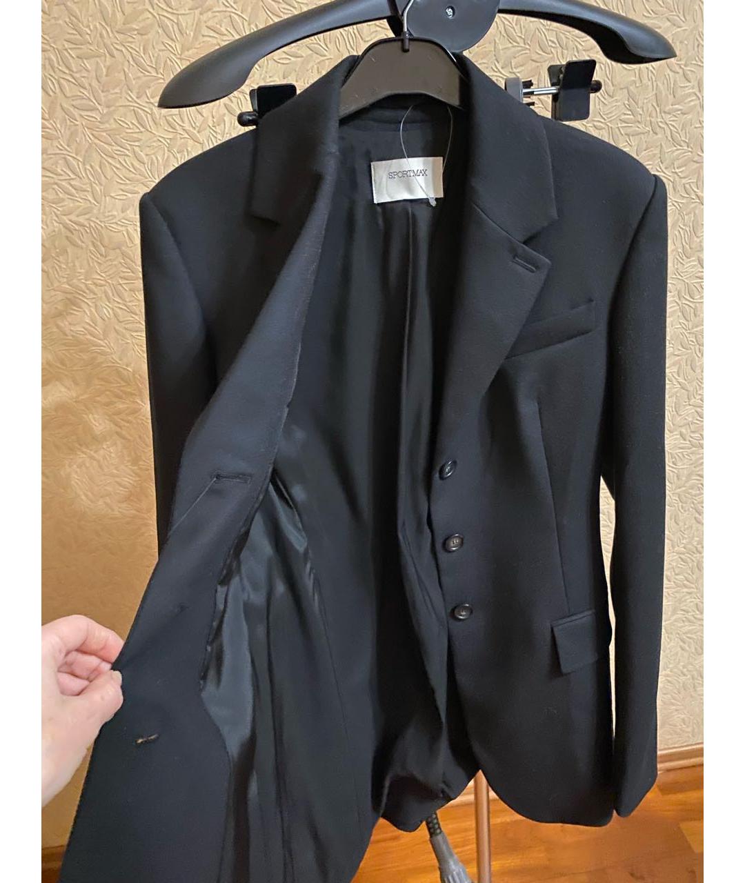 SPORTMAX Черный шерстяной жакет/пиджак, фото 4