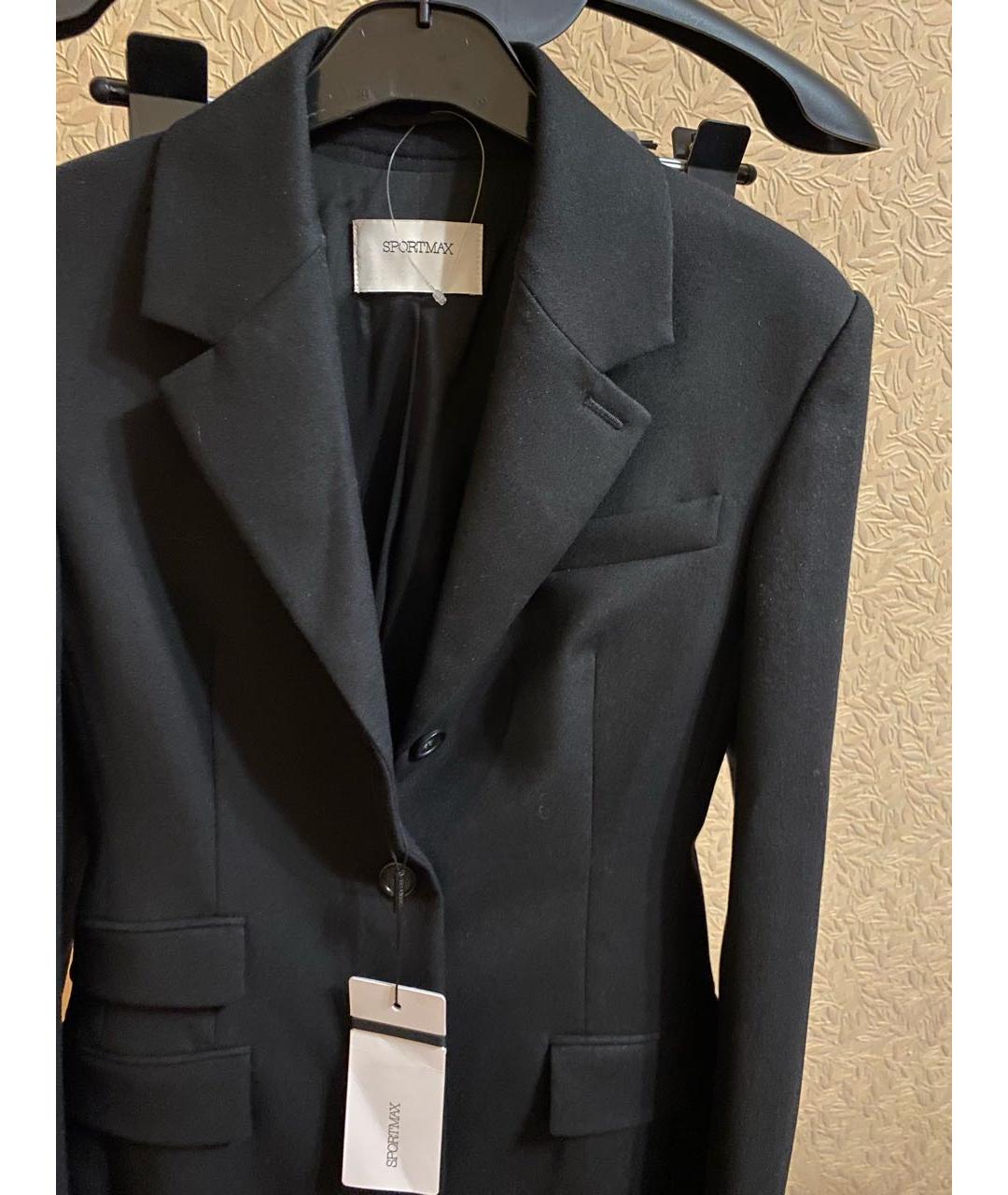 SPORTMAX Черный шерстяной жакет/пиджак, фото 3