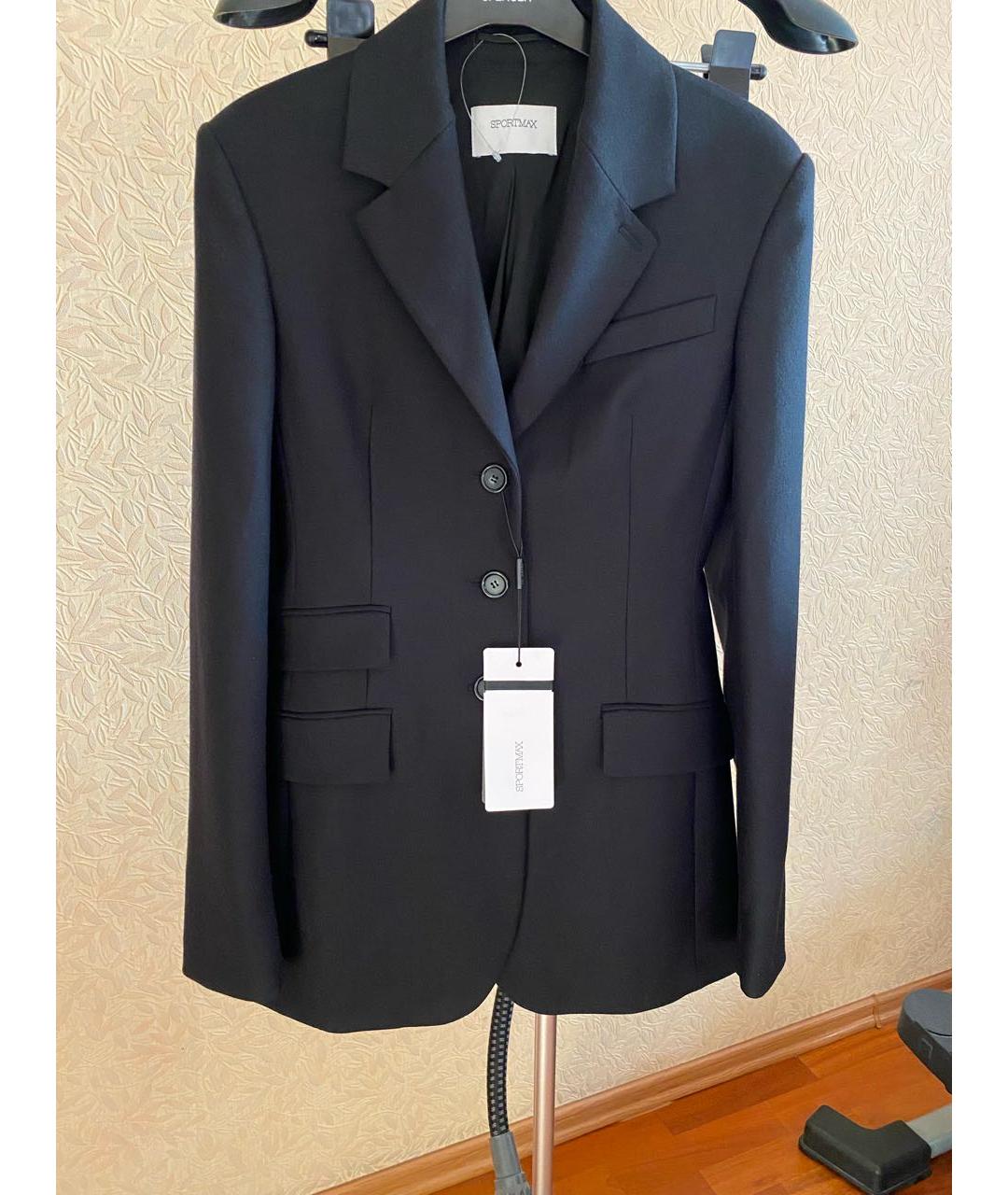SPORTMAX Черный шерстяной жакет/пиджак, фото 5