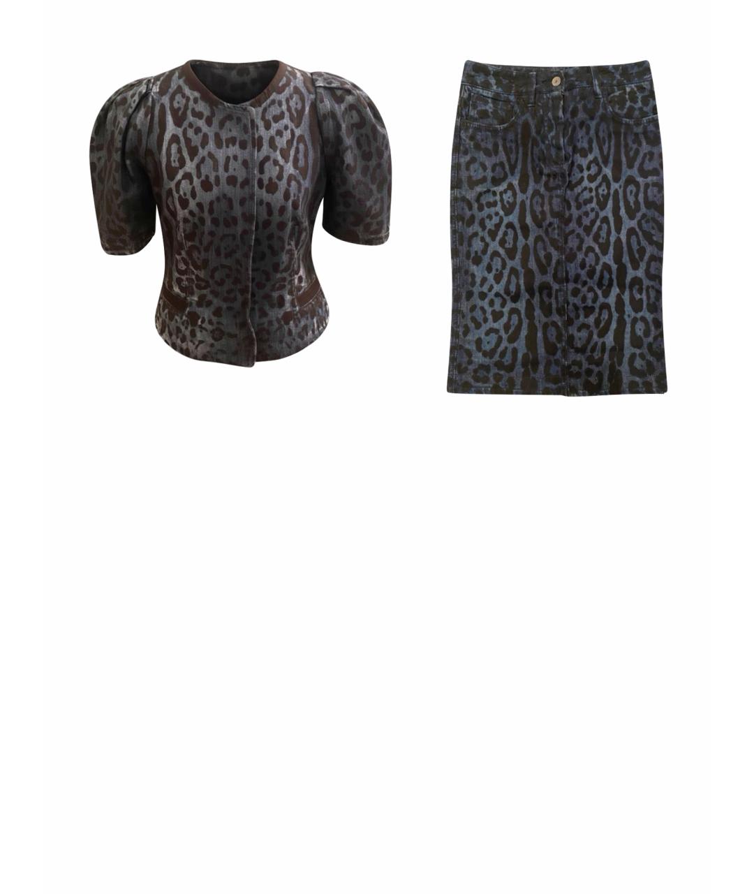 DOLCE&GABBANA Синий хлопковый костюм с юбками, фото 1