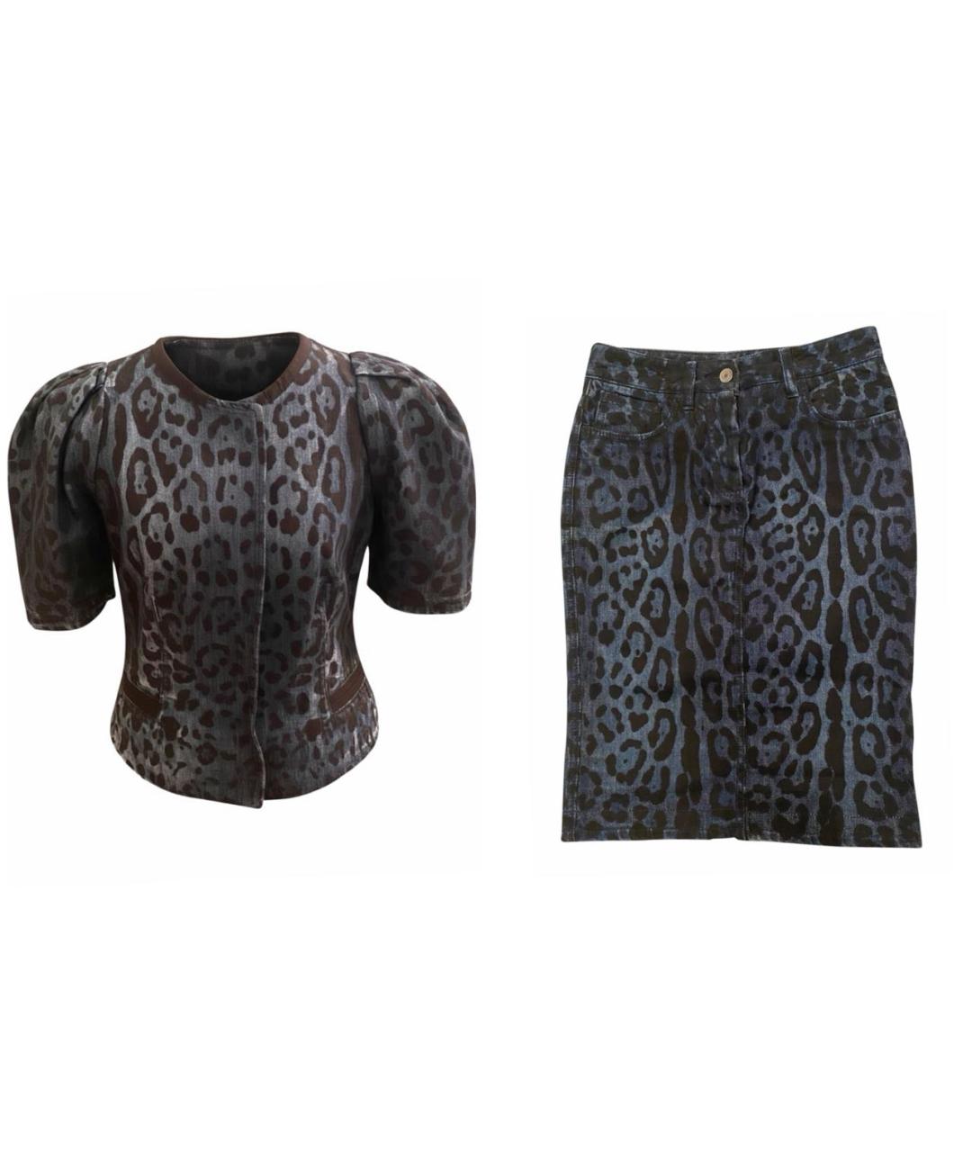 DOLCE&GABBANA Синий хлопковый костюм с юбками, фото 9