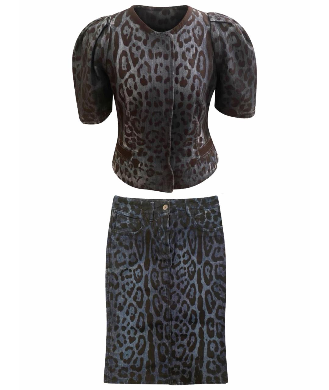 DOLCE&GABBANA Синий хлопковый костюм с юбками, фото 1