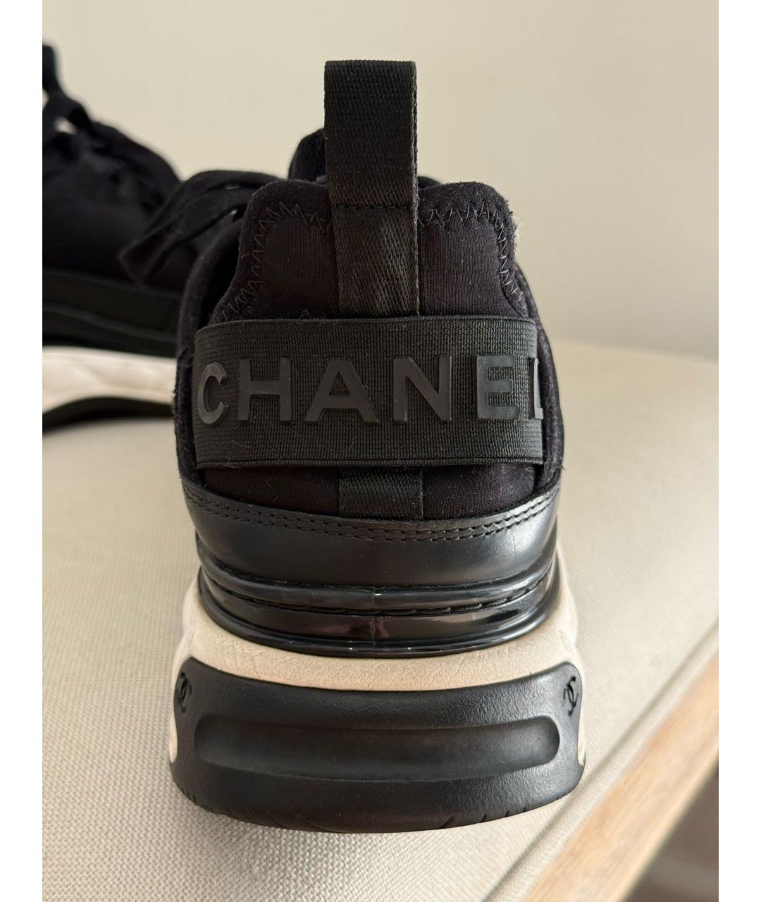 CHANEL Черные текстильные кроссовки, фото 5