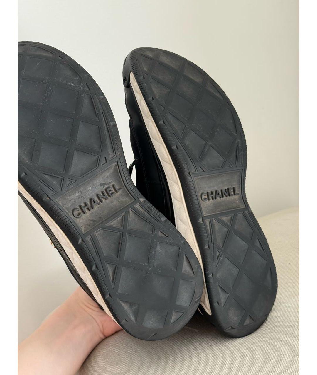 CHANEL Черные текстильные кроссовки, фото 7