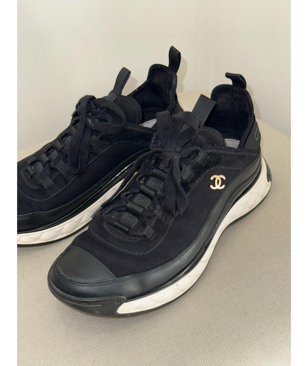 CHANEL Черные текстильные кроссовки, фото 3