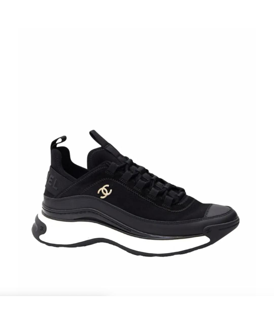 CHANEL Черные текстильные кроссовки, фото 10