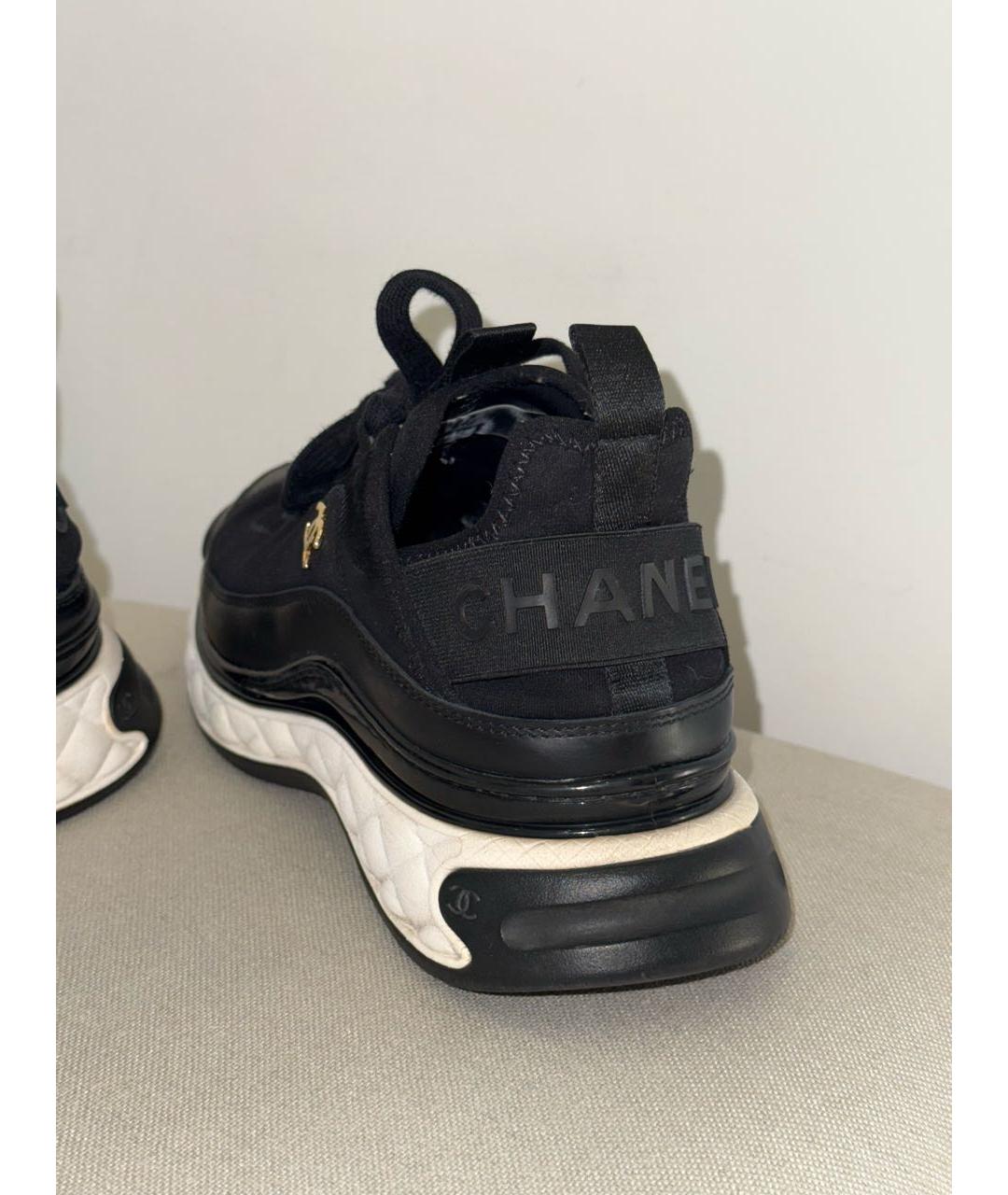 CHANEL Черные текстильные кроссовки, фото 4