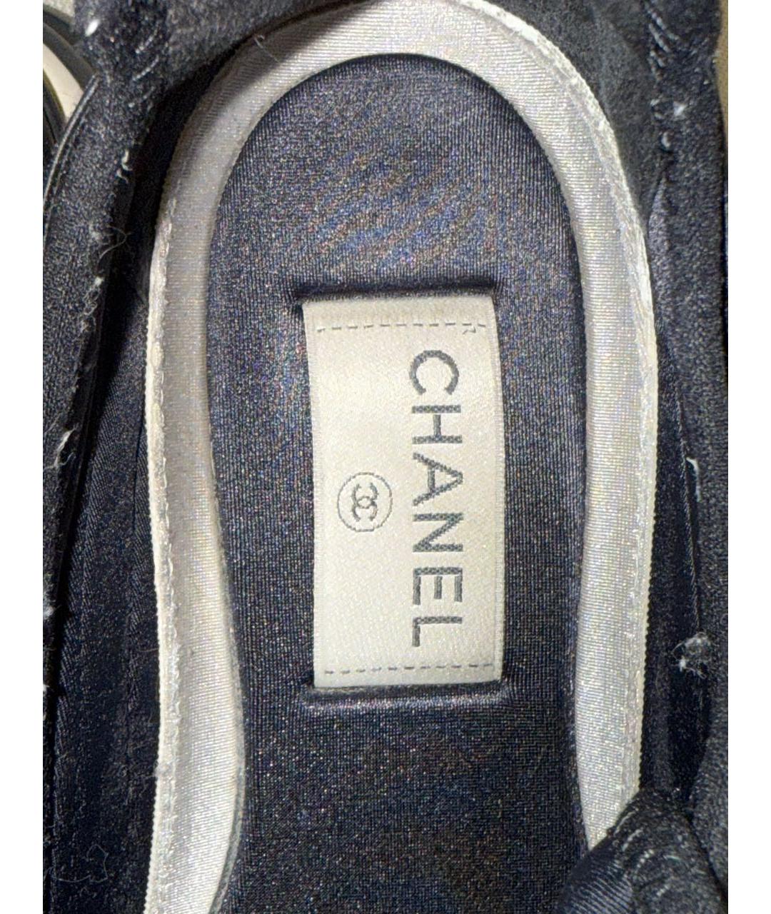 CHANEL Черные текстильные кроссовки, фото 6