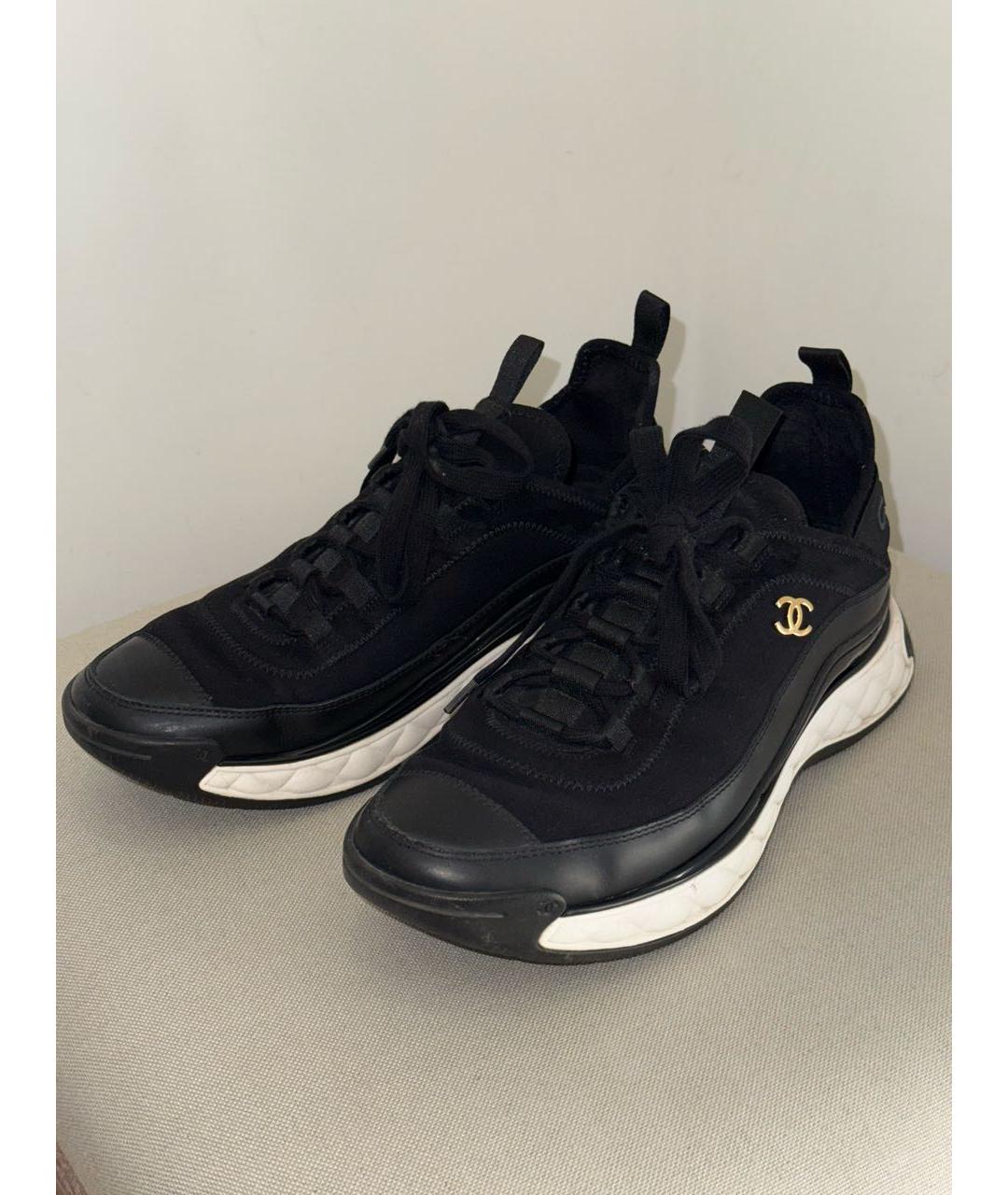 CHANEL Черные текстильные кроссовки, фото 2