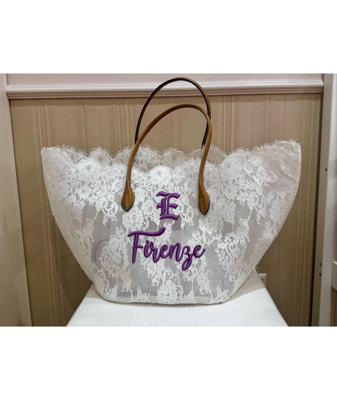 ERMANNO SCERVINO Белая хлопковая пляжная сумка, фото 4